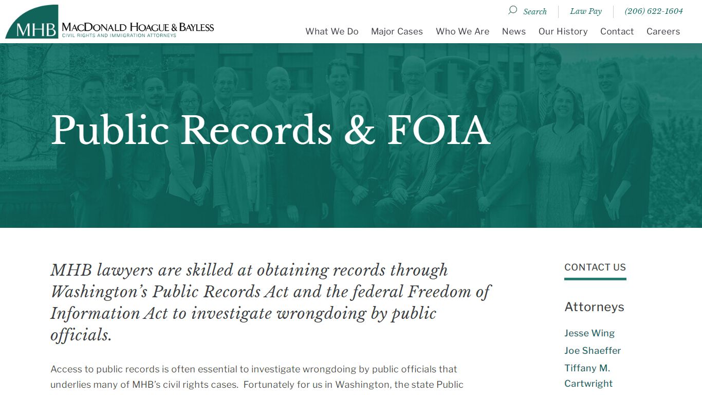 Seattle Public Records & FOIA Lawyer | MacDonald Hoague & Bayless